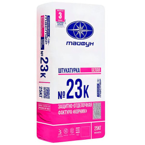 Штукатурка Тайфун Мастер №23.К-2 с фактурой Корник 1.5 мм белый 25 кг