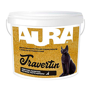 Штукатурка защитно-отделочная Aura Travertin белая 16 кг