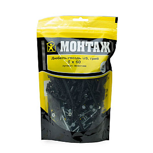 Дюбель-гвоздь Монтаж MD001080 6*60 мм полипропилен гриб 100 шт