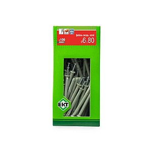 Дюбель быстрого монтажа ЕКТ BW000011 6*80 мм с гвоздевым шурупом потай нейлон 100 шт
