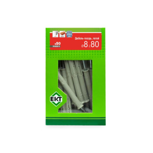 Дюбель быстрого монтажа ЕКТ BW000019 8*80 мм с гвоздевым шурупом потай нейлон 50 шт