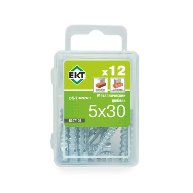 Дюбель металлический ЕКТ B007190 универсальный 5*30 мм 12 шт