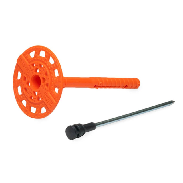 Дюбель тарельчатый ЕКТ 10*120 мм со стальным гвоздем с термоголовкой 350 шт