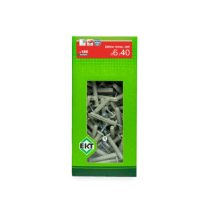 Дюбель-гвоздь ЕКТ GL 6*40 гриб нейлон в коробке с окном 180 шт