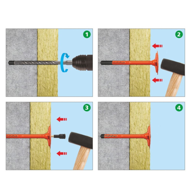 Держатель теплоизоляции ЕКТ VZ011330 10*220 со стальным гвоздем с термо-заглушкой 10 шт