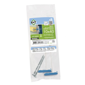 Дюбель для гипсокартона ЕКТ B010203 Twin Pak с шурупом 10*40 мм 2 шт