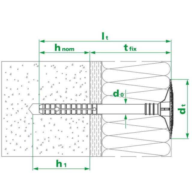 Держатель тарельчатый ЕКТ B009940 10*160 мм со стальным гвоздем и термоголовкой DTI-10 50 шт