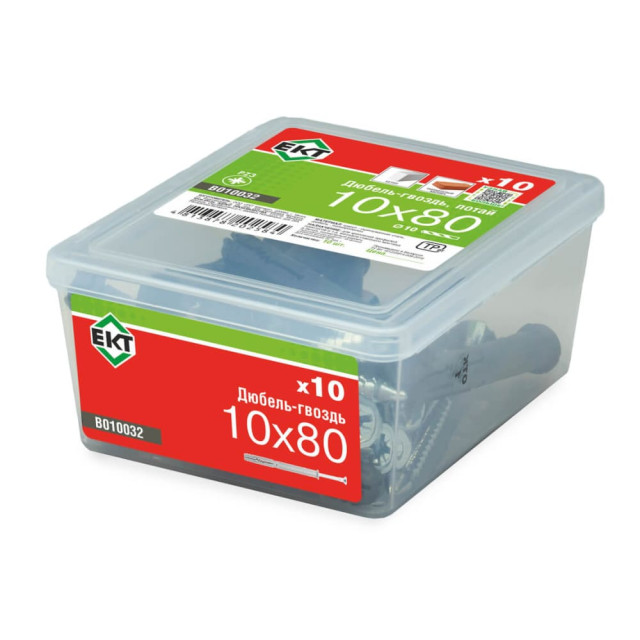 Дюбель-гвоздь ЕКТ B010032 GL 10*80 мм потай 10 шт