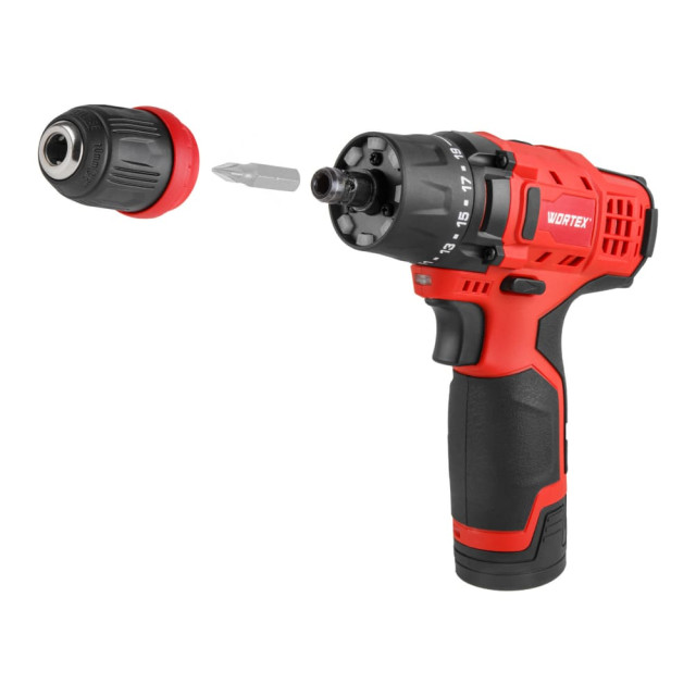 Дрель-шуруповерт Wortex BD 1215 LiSET аккумуляторная 2 насадки