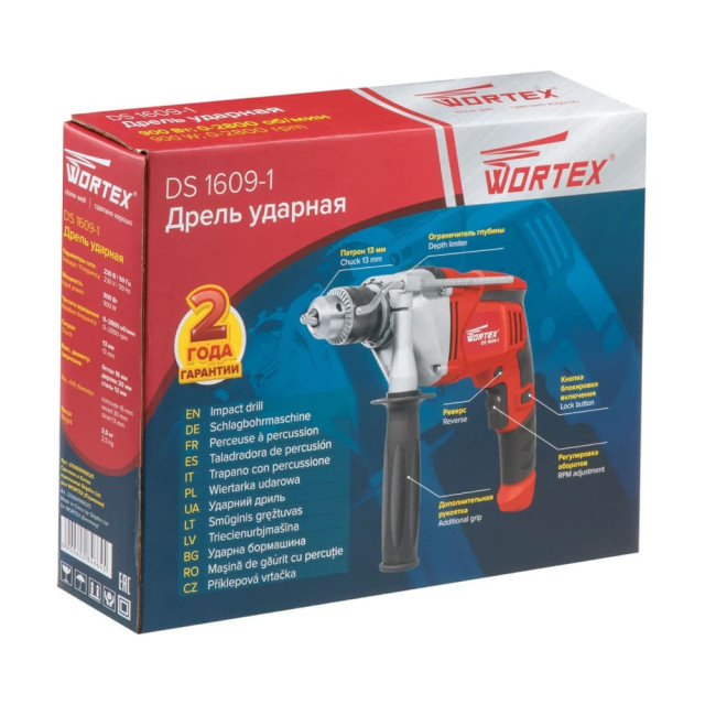 Дрель ударная Wortex DS 1609-1