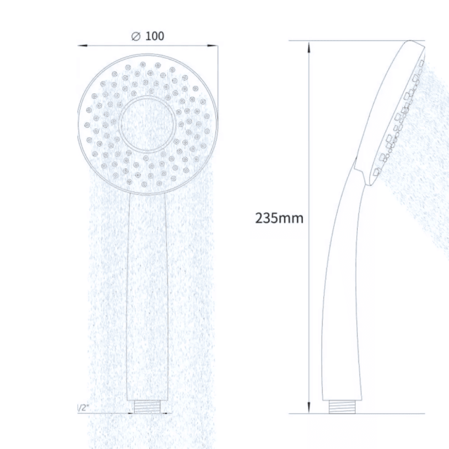 Душевая лейка AV Engineering AVSSS-031 со шлангом и держателем