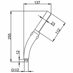 Душевая лейка-распылитель Frap F012 хром 1 режим кнопка пуск-стоп