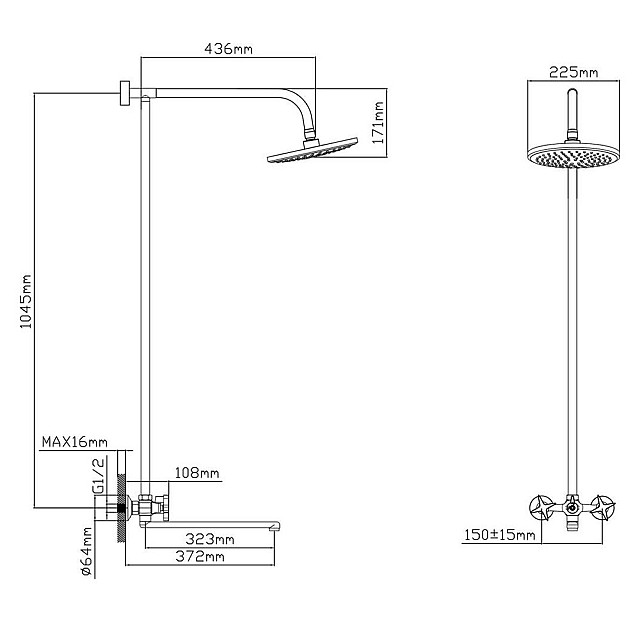 Душевая система AV Engineering AVROL15-D35 вентильная (тип I)