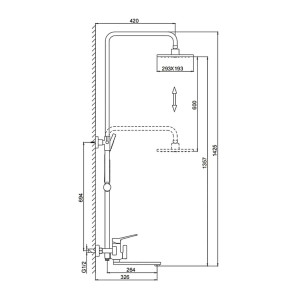 Душевая система Frap F2462 с смесителем и тропическим душем латунь черная