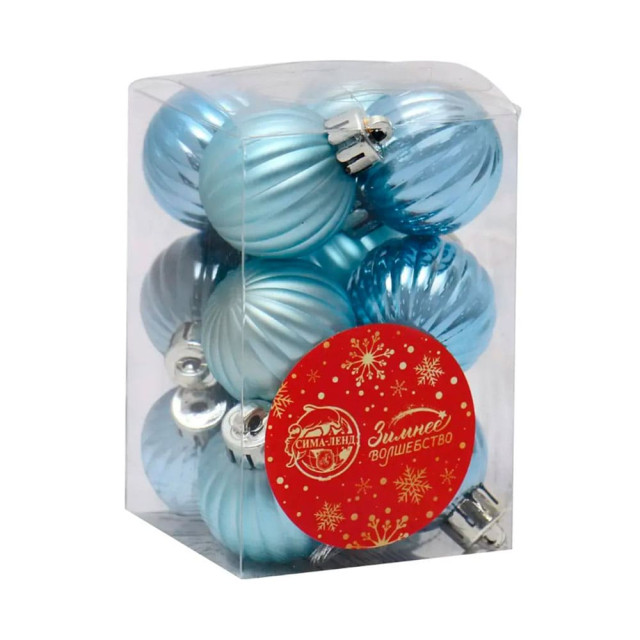Набор шаров елочных Беата полоски 28372588 код 256211 3 см 12 шт