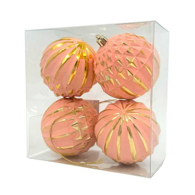 Набор шаров Калядны час Rose Gold O5330-41 8 см 4 шт