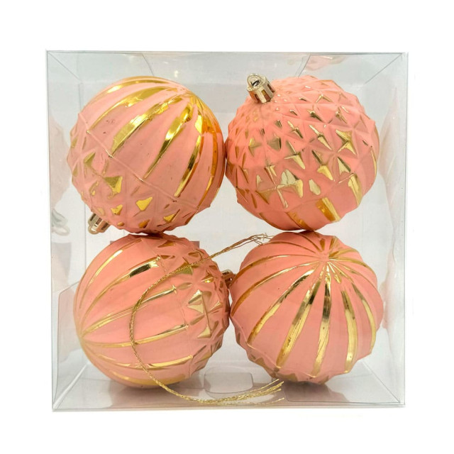 Набор шаров Калядны час Rose Gold O5330-41 8 см 4 шт