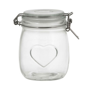 Банка для сыпучих продуктов Доляна Сердце 2712865 с бугельным замком 850 мл
