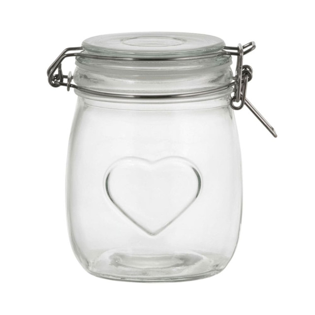 Банка для сыпучих продуктов Доляна Сердце 2712865 с бугельным замком 850 мл