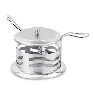 Сахарница Mallony Dolce 005489 с крышкой и ложечкой стеклянная 250 мл