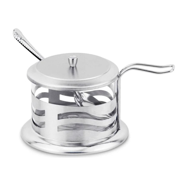 Сахарница Mallony Dolce 005489 с крышкой и ложечкой стеклянная 250 мл