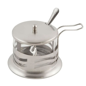 Сахарница Mallony Dolce 005489 с крышкой и ложечкой стеклянная 250 мл