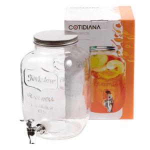 Банка с дозатором стекло/металл 3.8л