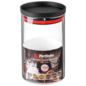 Банка для сыпучих продуктов Perfecto Linea Chef 34-109100 стеклянная 1000 мл