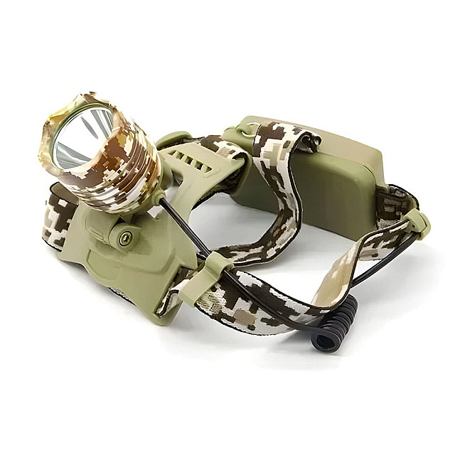 Фонарь налобный Armagan YM-8056M-P50 2*18650 кабель USB камуфляж