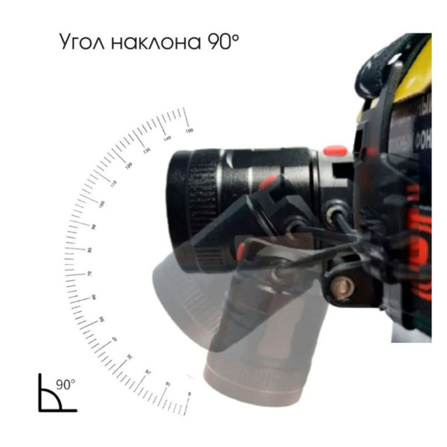 Фонарик налобный NSY YM-T85-P90 аккумуляторный 2*18650 micro Zoom