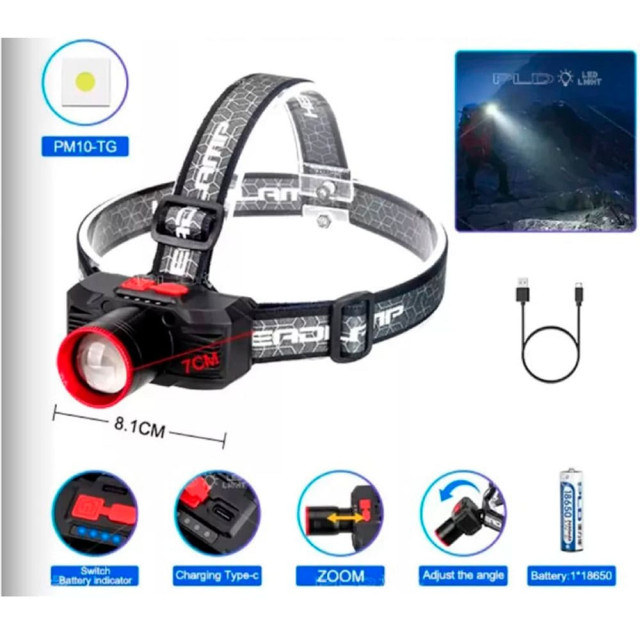 Фонарь налобный PLD PLD-2099-1 аккумуляторный