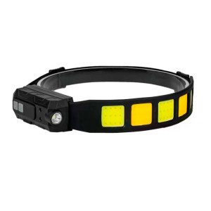 Фонарь налобный PLD PLD-CH-6104 аккумуляторный 3*18650 зарядка Type-C индикатор батареи датчиком движения