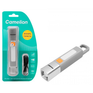 Фонарь ручной Camelion LED29362 16036 аккумулятор 3.7В LED+SMD 2Вт 3 режима Type-C серый