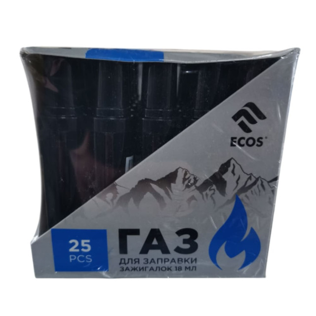 Газ Ecos 157867 для заправки зажигалок 18 мл 25 шт