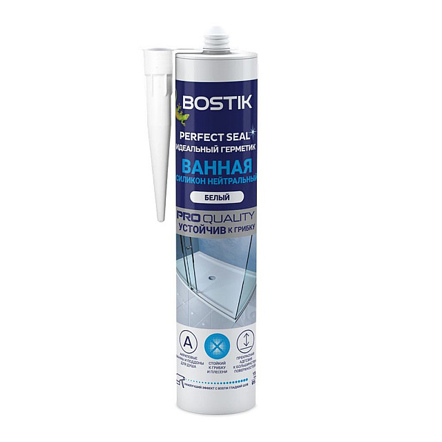 Герметик Bostik Perfect Seal Нейтральный Ванная силиконовый белый 280 мл