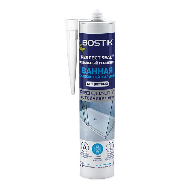 Герметик Bostik Perfect Seal Нейтральный Ванная силиконовый прозрачный 280 мл