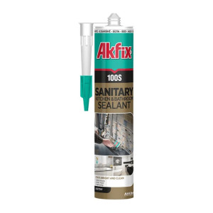 Герметик силиконовый Akfix 100S санитарный Белый 280 мл