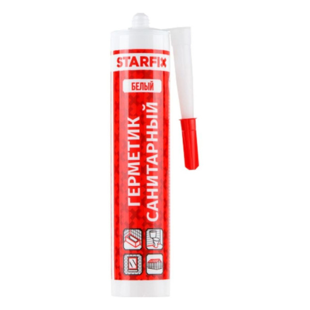 Герметик Starfix SM-57866 санитарный силиконовый белый 300 мл