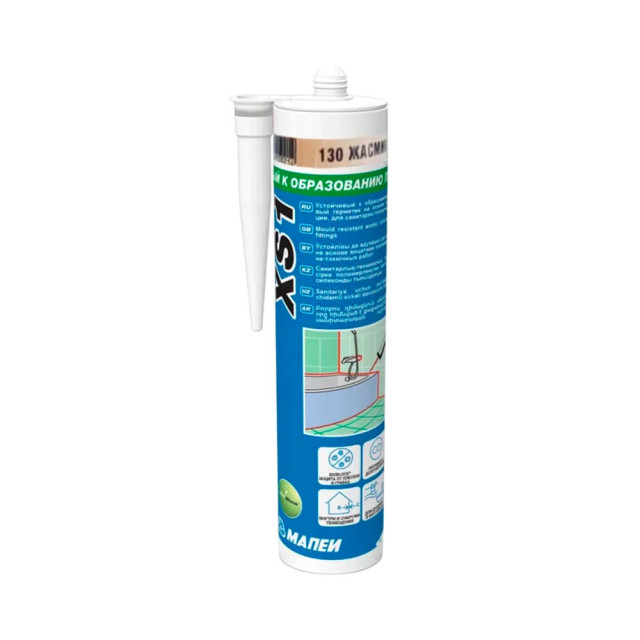 Герметик силиконовый Mapei Mapesil XS1 №130 санитарный жасмин 300 мл