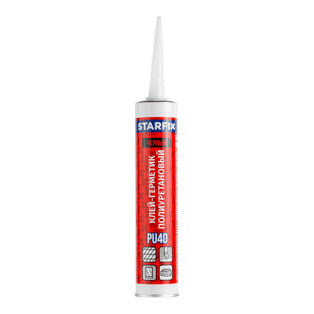 Клей-герметик Starfix PU40 SM-54876-1 полиуретановый черный 300 мл