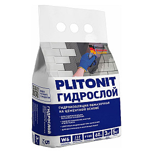 Гидроизоляция обмазочная Plitonit Гидрослой цементная 5 кг