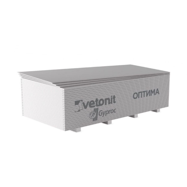 Гипсокартон Vetonit Optima стеновой обычный 12.5*1200*2500 мм