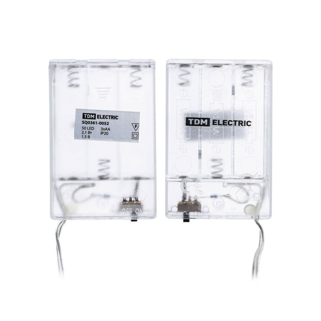 Гирлянда светодиодная TDM Electric Роса SQ0361-0052 50LED 3000К 3*АА 5 м