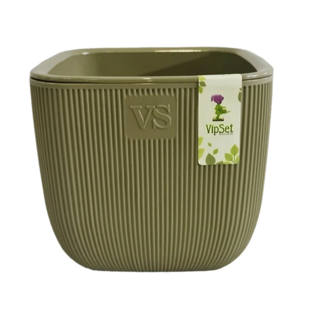 Горшок VipSet AMF-1.95-14 Фабио с дренажной системой оливка 1.95 л