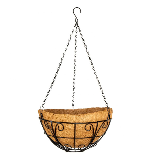 Кашпо подвесное Palisad 69010 с декором с кокосовой корзиной 30 см