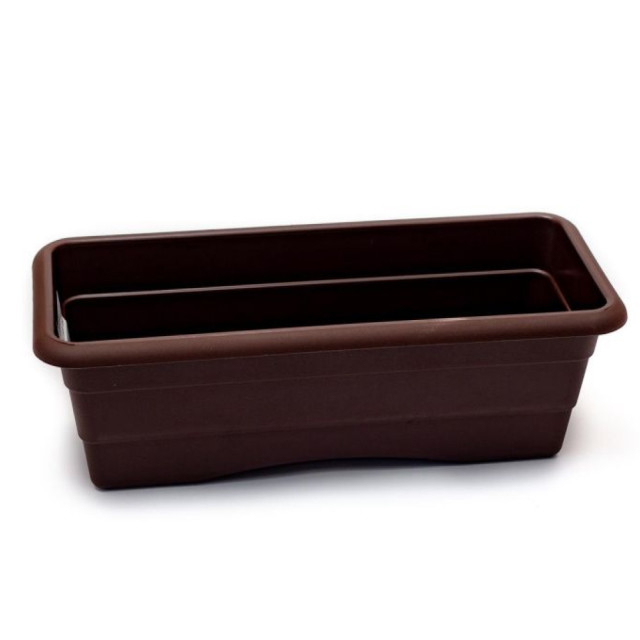 Ящик балконный Гарденпласт №1 шоколад 400*140 мм