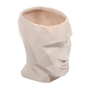 Кашпо Голова Кай 3469 керамическое 10.5*14 см белое