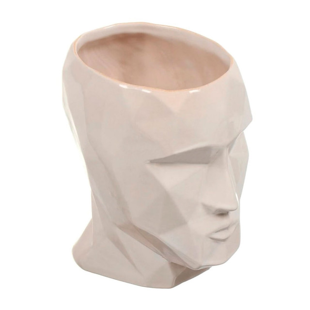 Кашпо Голова Кай 3469 керамическое 10.5*14 см белое