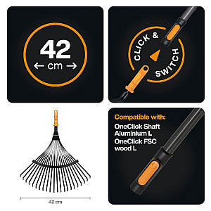 Грабли веерные Fiskars OneClick 1080675 металлические для листьев