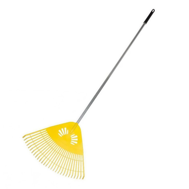 Грабли веерные ИнструмАгро Гардения пластмассовые с алюминиевым черенком 28 зубцов 700 мм
